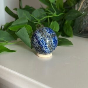Lapis Lazuli Sphere with Wooden Stand